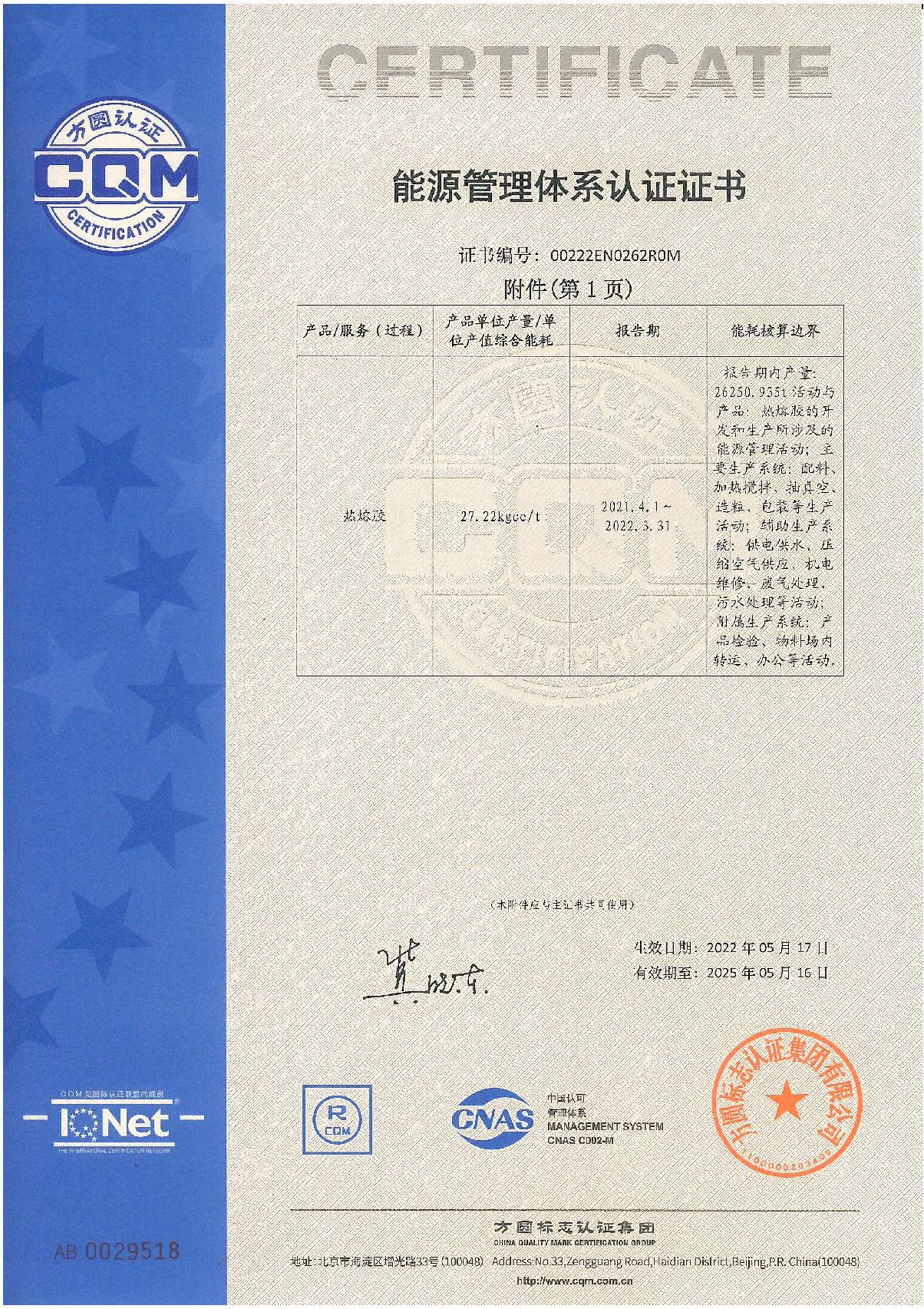 能源管理体系证书